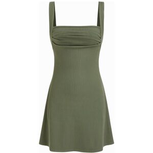 Cider Green Square Neck Dress